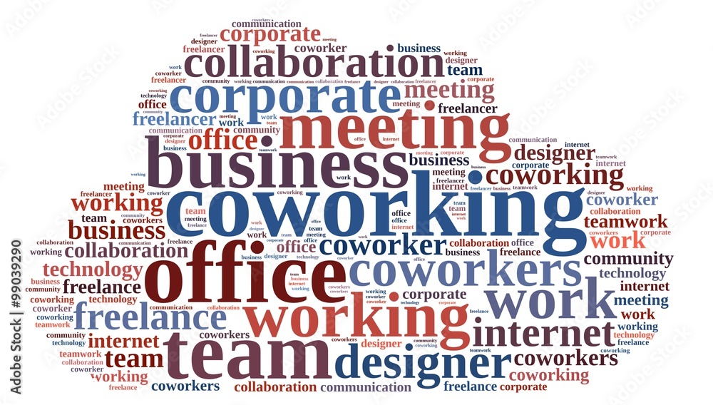 Obraz premium Word cloud coworking.