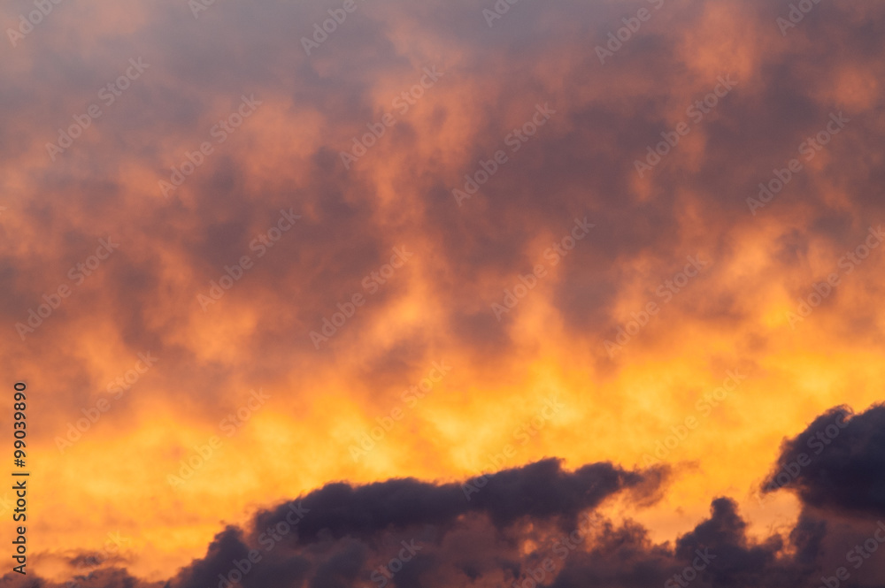  fiery clouds at a sunset