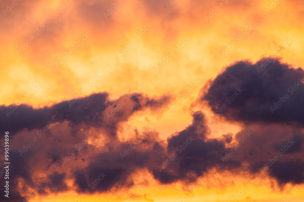 fiery clouds at a sunset