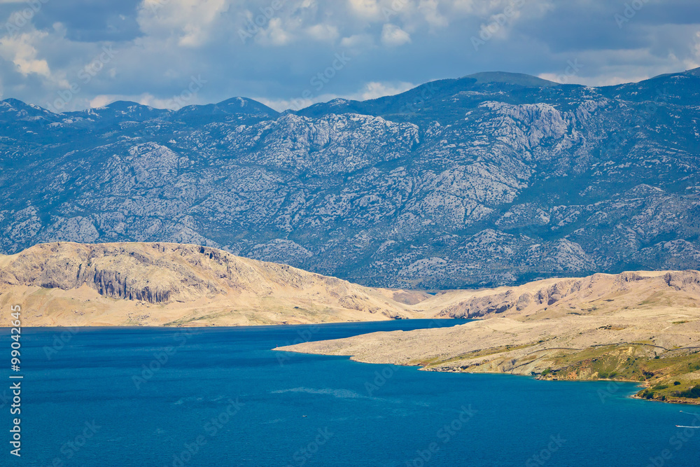 Island of Pag and Velebit mountain Island of Pag and Velebit mountain