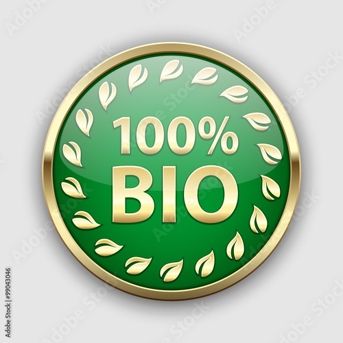 Green 100% bio plate in golden frame