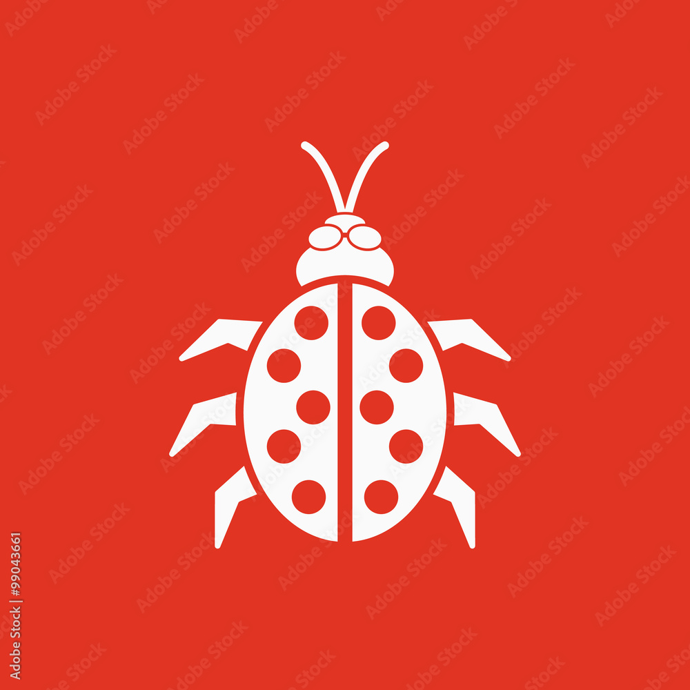 The ladybug icon. Ladybird and bug, beetle symbol. Flat The ladybug icon. Ladybird and bug, beetle symbol. Flat
