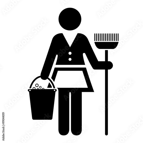 Maid cleaner icon