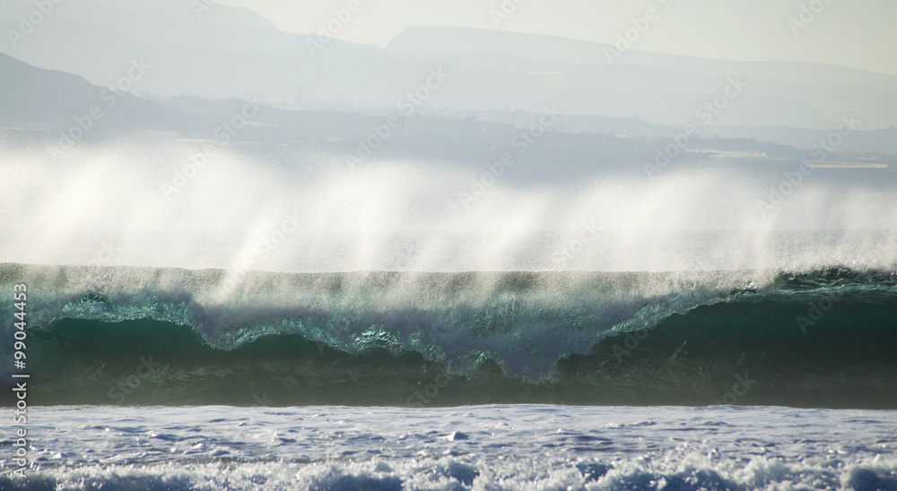 powerful breaking waves