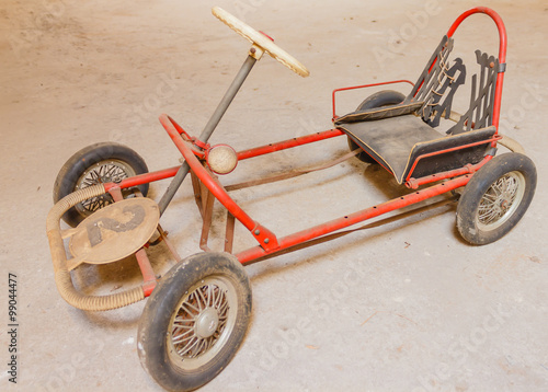 an old  go-kart for children