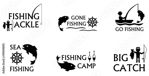 fishing symbols set