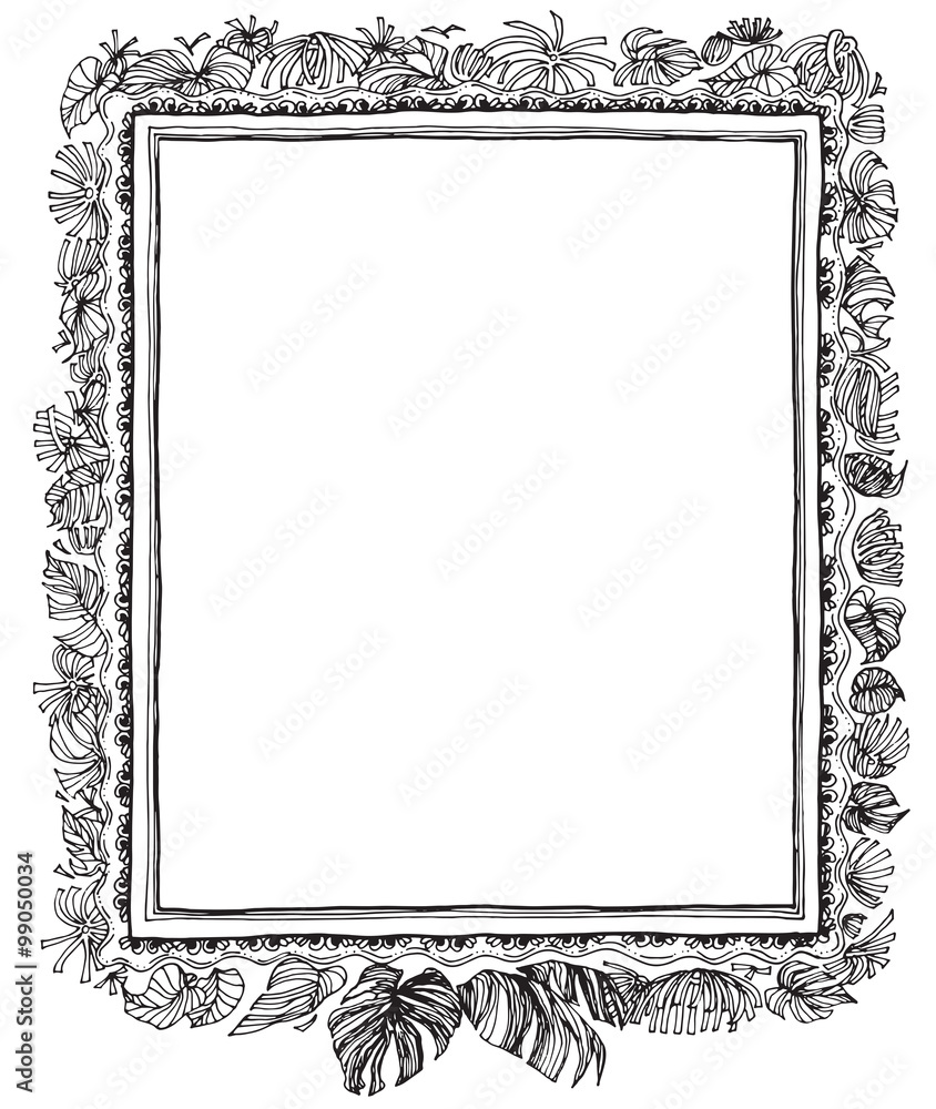 Leave nature frame pen hand write Leave nature frame pen hand write