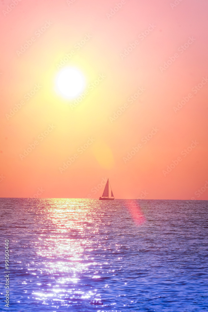 Fototapeta premium Landscape with the imaage of a sea sunset