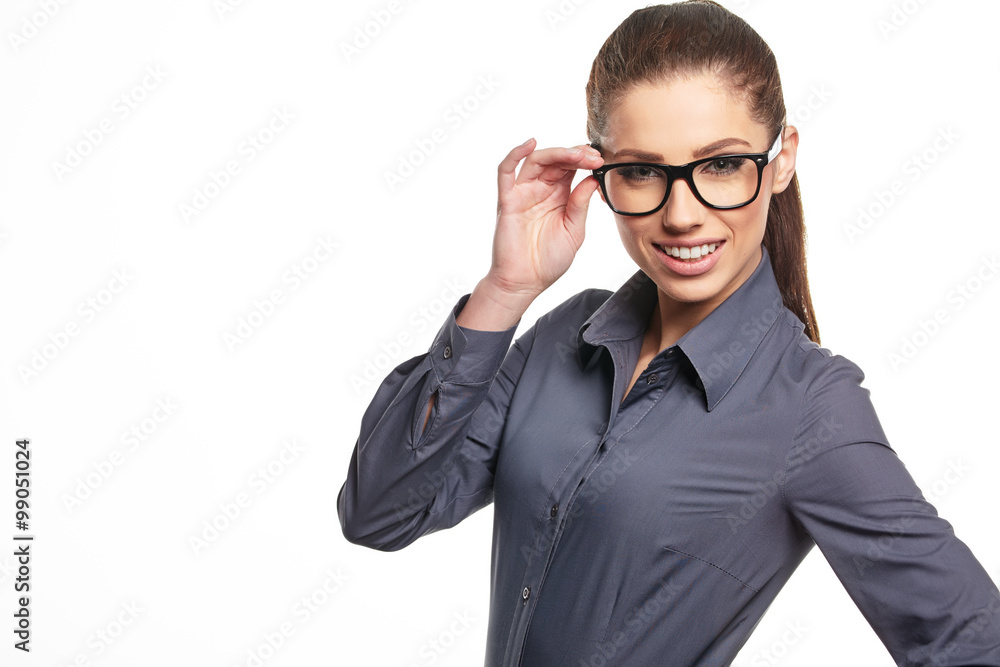 business woman in glasses