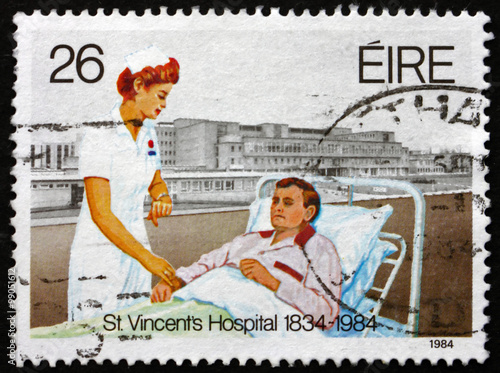 Photography Postage stamp Ireland 1984 Nurse and Patient