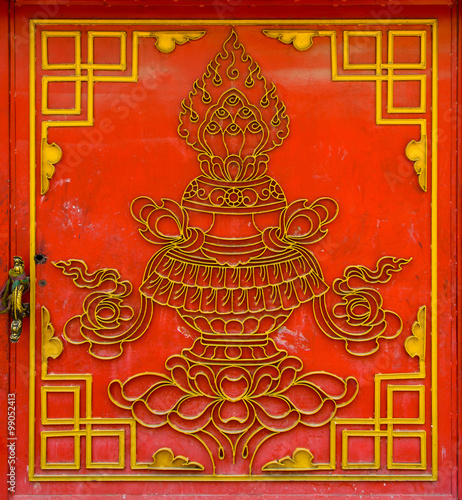 Red Tibetan door