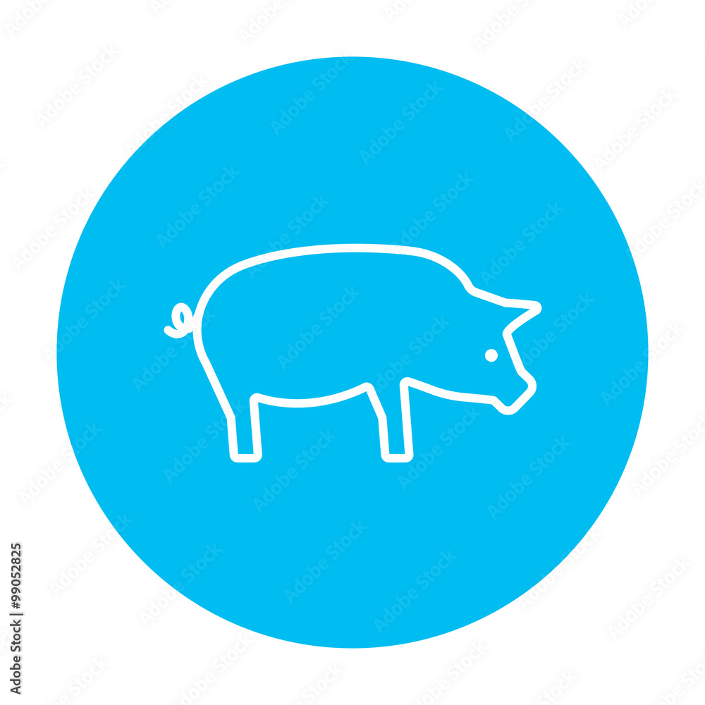Pig line icon. Pig line icon.