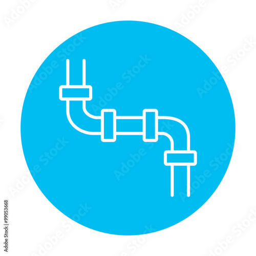 Water pipeline line icon.