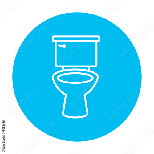 Lavatory bowl line icon