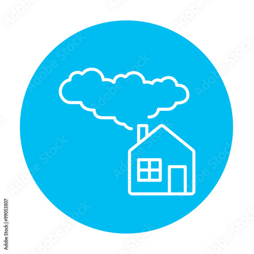 Save energy house line icon.