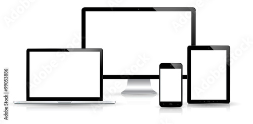 Modern digital tech device collection