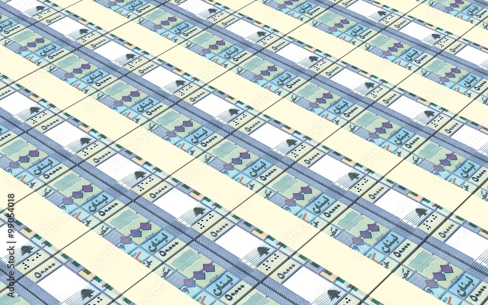 Lebanese pounds bills stacks background. Computer generated 3D photo rendering. Lebanese pounds bills stacks background. Computer generated 3D photo rendering.