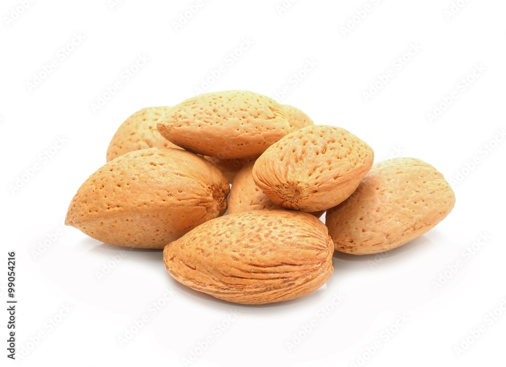 almonds isolated on white almonds isolated on white