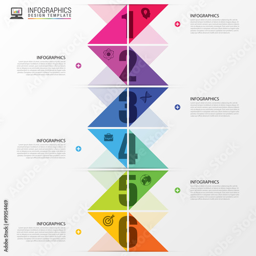 Infographics timeline. Colorful concept with arrows. Vector illustration