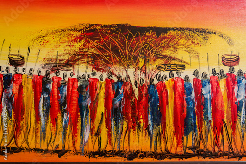 Typical Kenyan painting for tourists