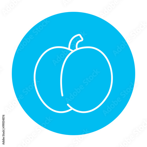 Plum with leaf line icon.