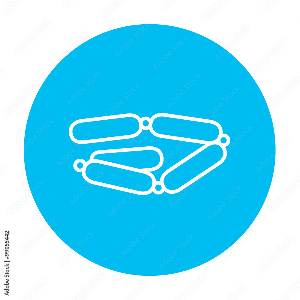 Chain of sausages line icon. Chain of sausages line icon.