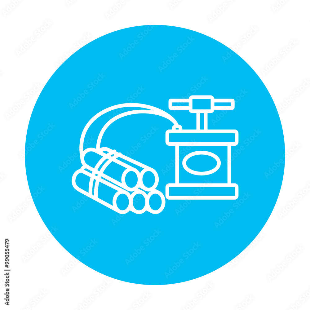 Dynamite and detonator line icon. Dynamite and detonator line icon.