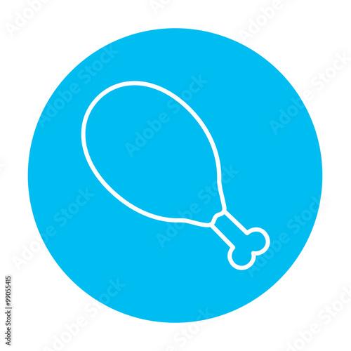 Chicken leg line icon.