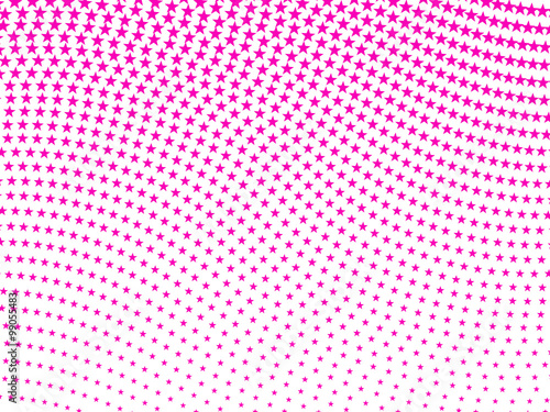 Simple retro pink wavy halftone star pattern background