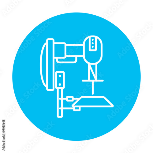Industrial automated robot line icon.