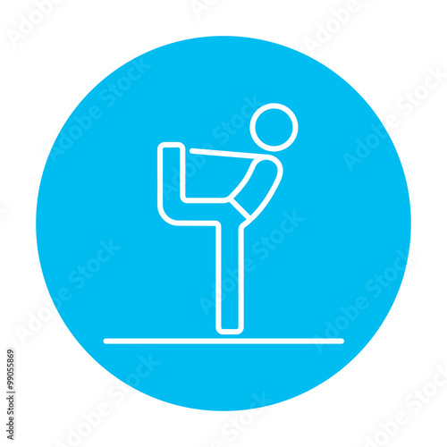 Man practicing yoga line icon.