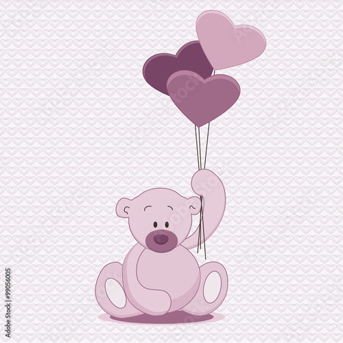 Plakat kreskówka miłość wzór zwierzę balon