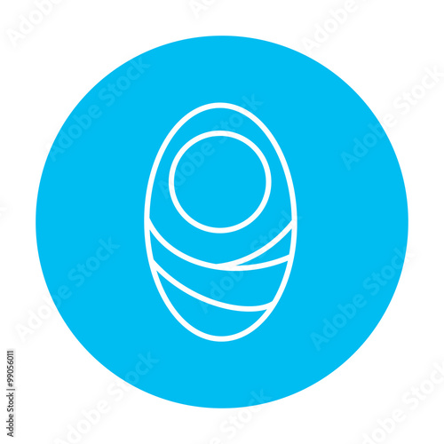 Infant wrapped in swaddling clothes line icon.