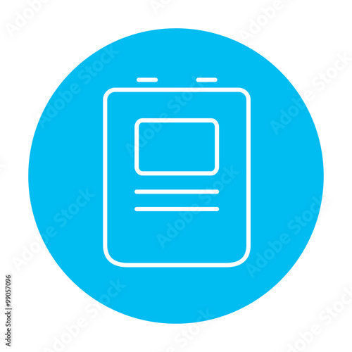 Heart defibrillator line icon.
