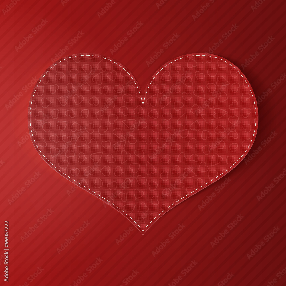 Valentines Day realistic big greeting red Card Valentines Day realistic big greeting red Card