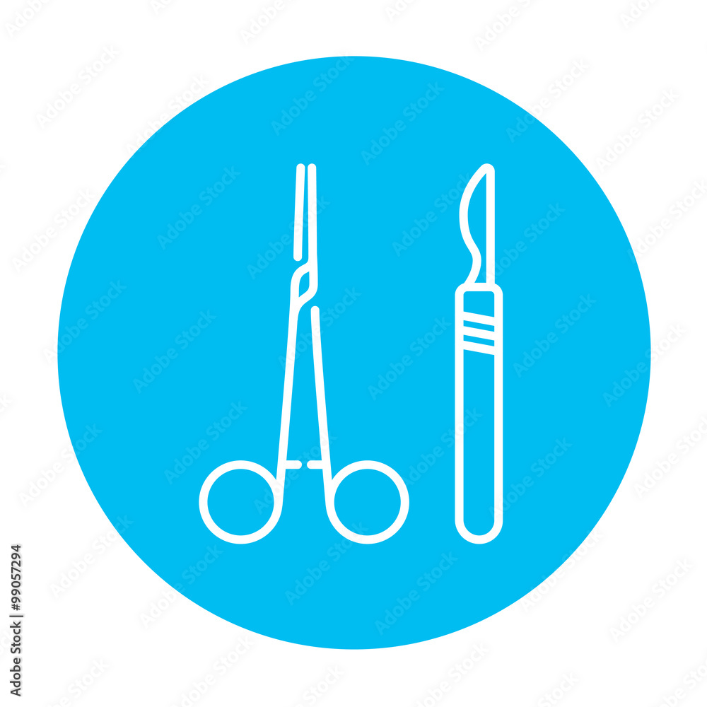 Surgical instruments line icon. Surgical instruments line icon.