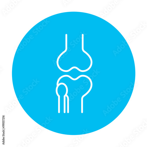 Knee joint line icon.