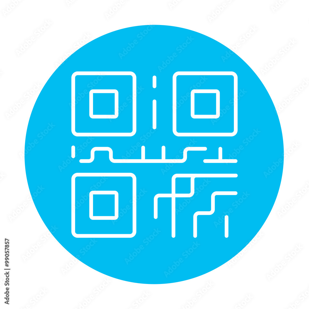 QR code line icon. QR code line icon.