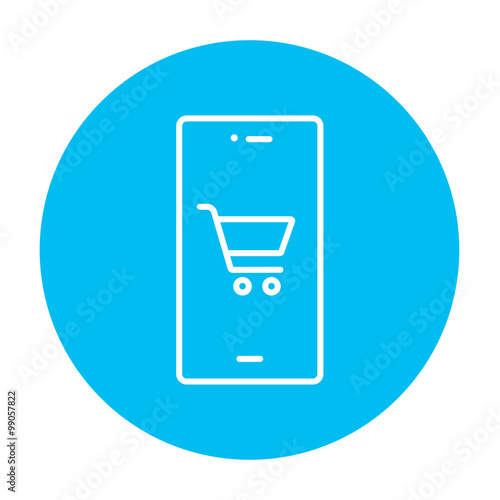 Online shopping line icon.