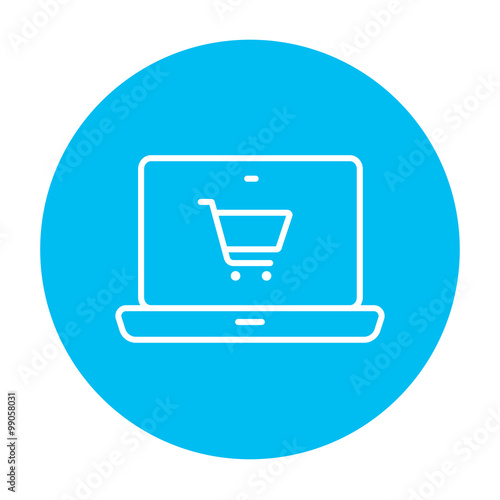 Online shopping line icon.