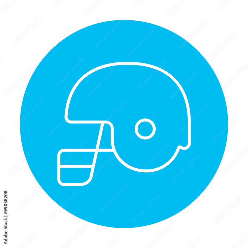 Hockey helmet line icon.