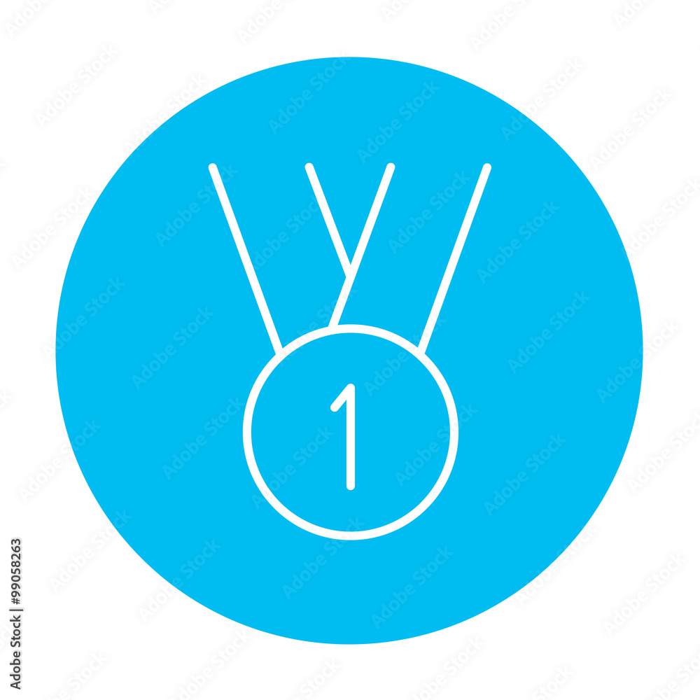 Medal for first place line icon. Medal for first place line icon.