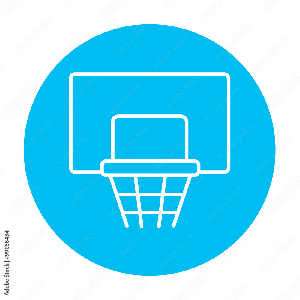 Basketball hoop line icon.