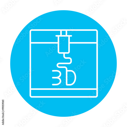 Tree D printing line icon.