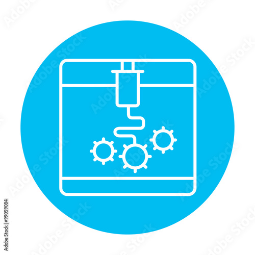 Tree D printing line icon.