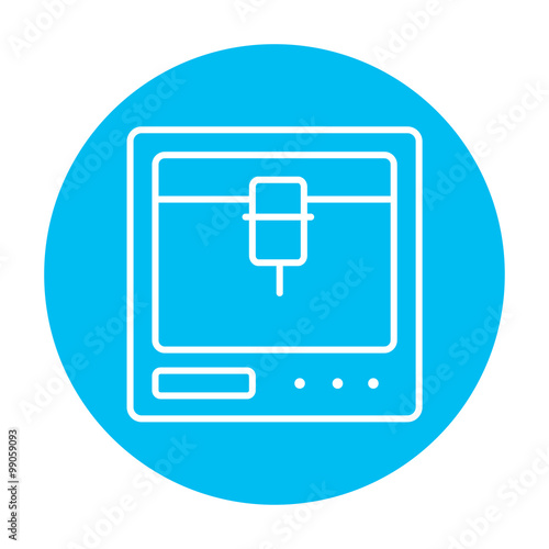 Tree D printing line icon.