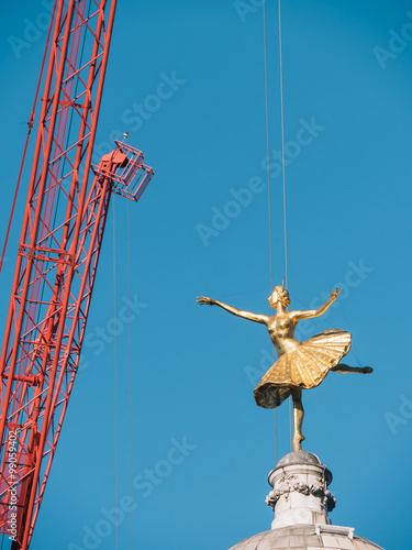 Golden ballet statue