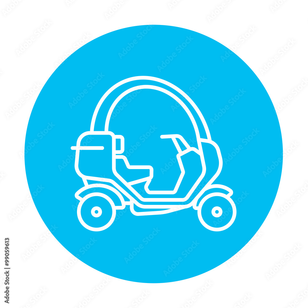 Rickshaw line icon. Rickshaw line icon.