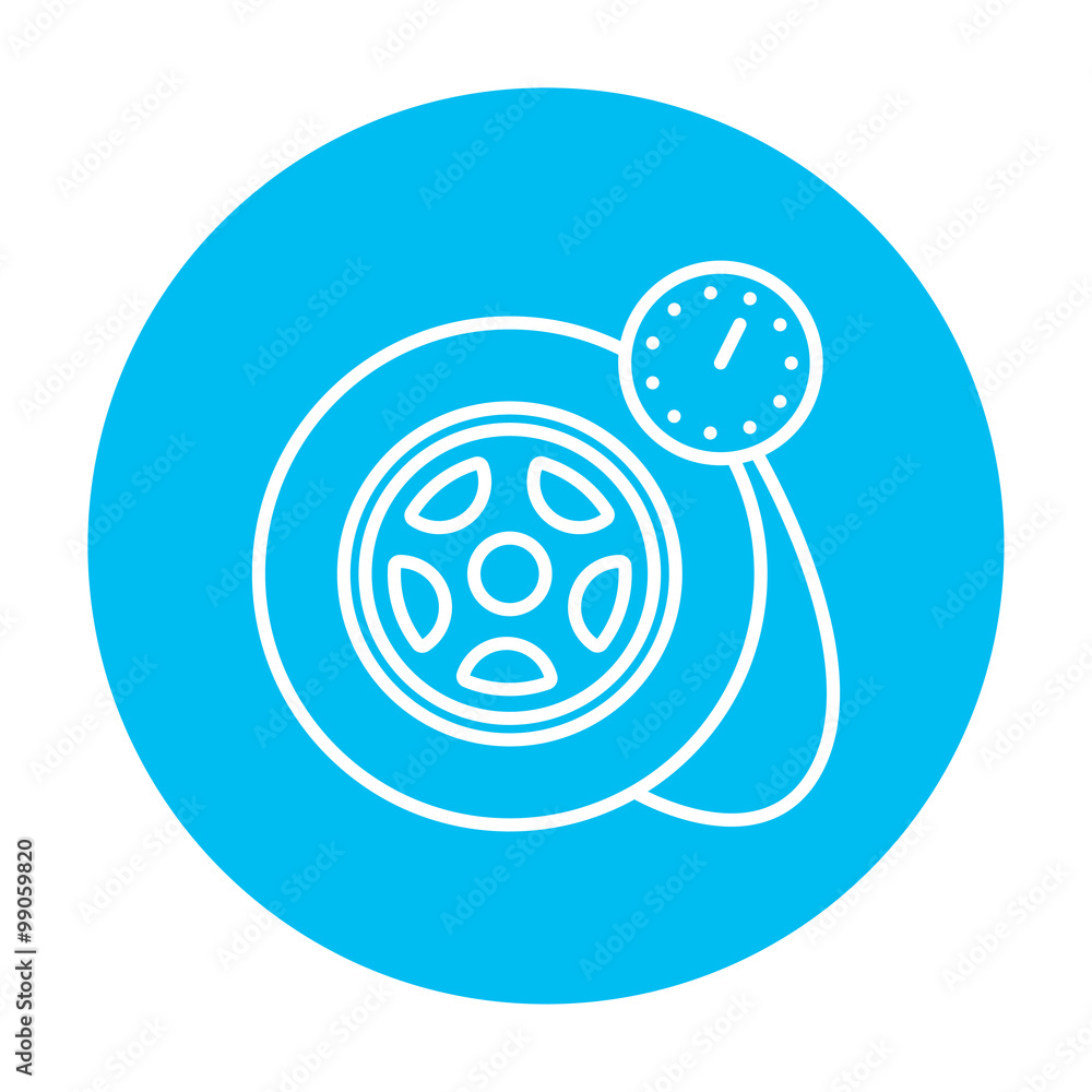 Pressure gauge tyre line icon. Pressure gauge tyre line icon.