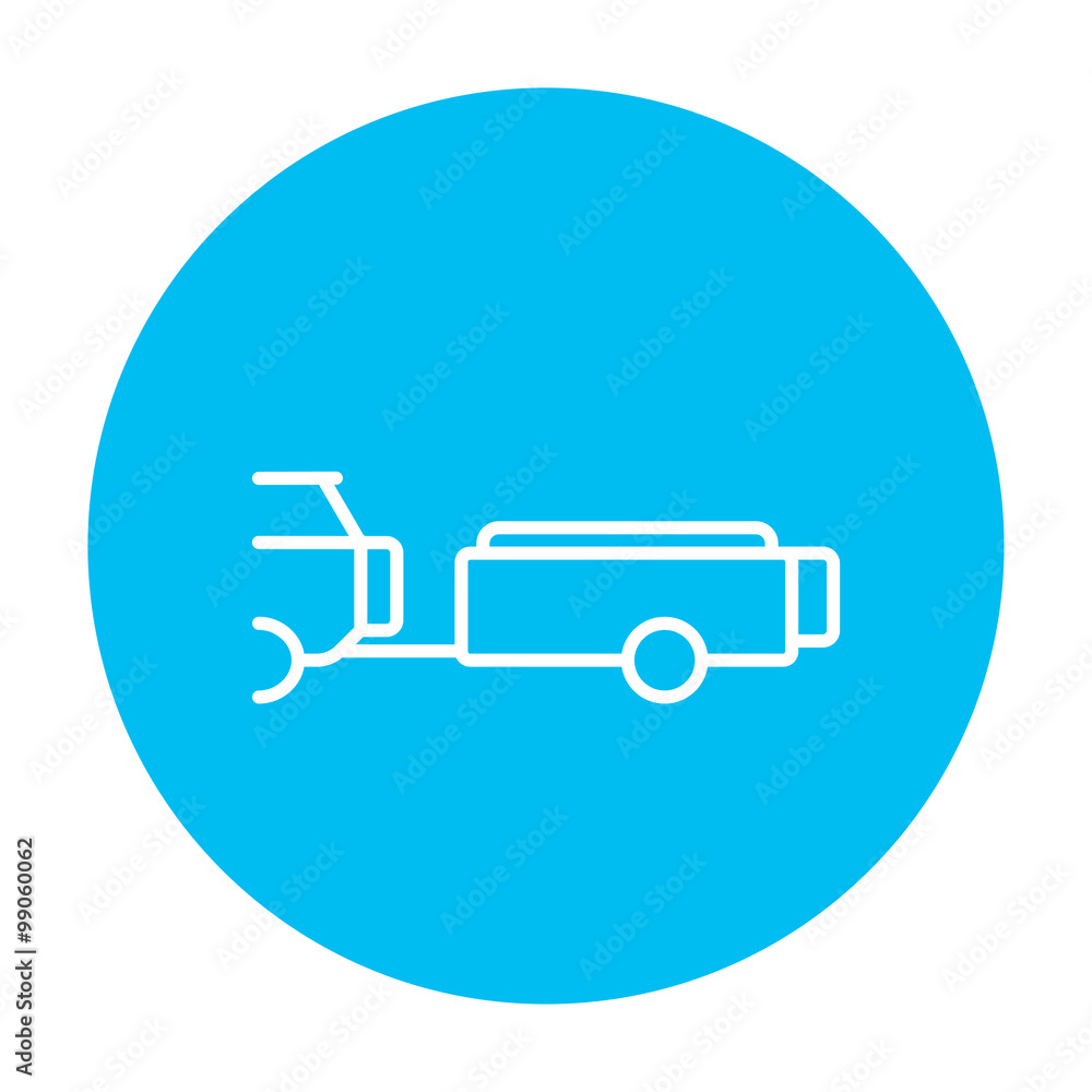 Car with trailer line icon. Car with trailer line icon.